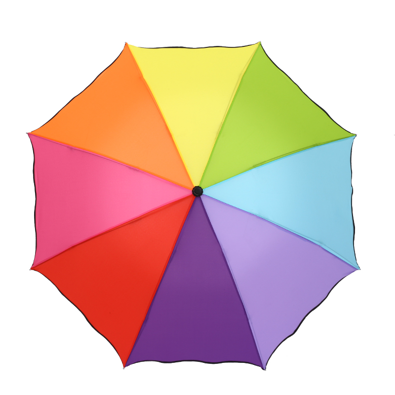 现货工厂直销折叠彩虹雨伞定制开业赠品广告礼品定做可印logo产品图