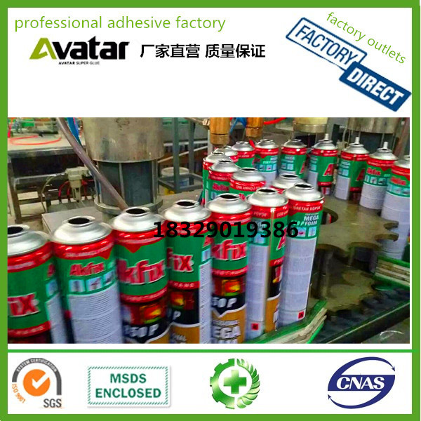Source factory direct AKFIX stock pipe and gun polyurethane foam caulk foaming agent foam glue