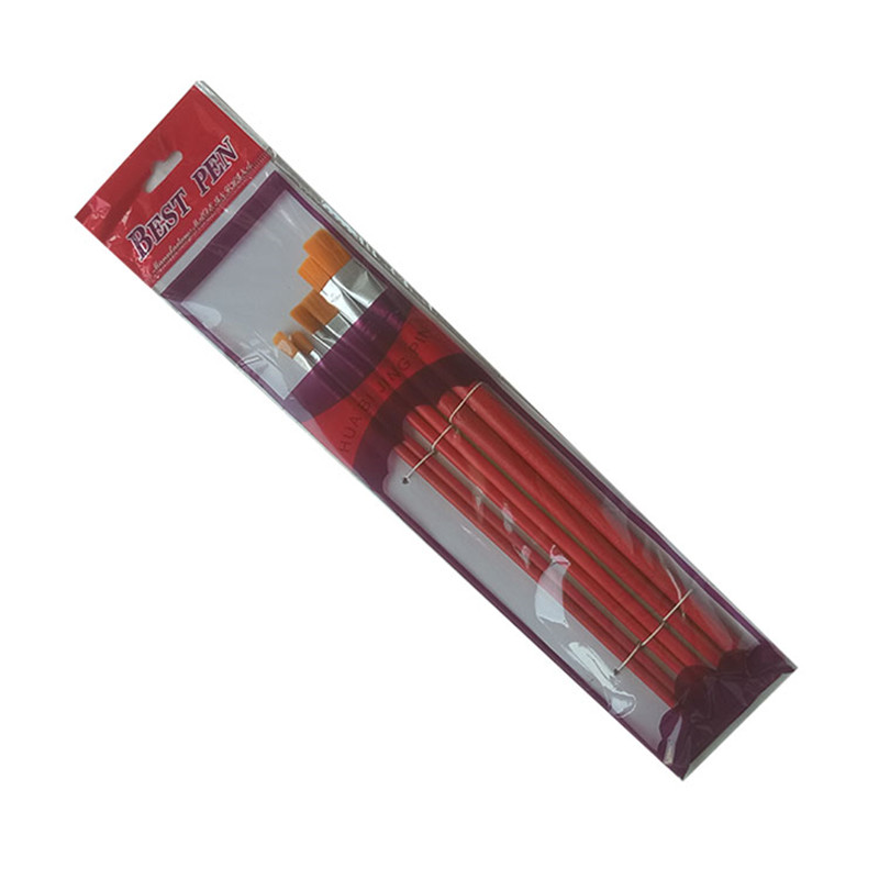 Factory direct sales of 6-piece extended red rod oil painting brushes from Sanjian Application Scenario