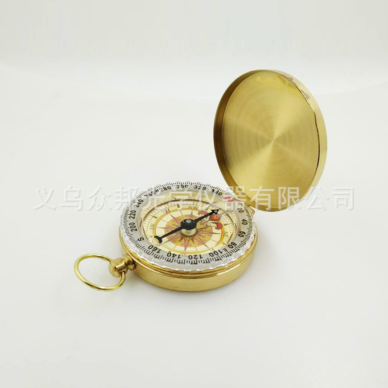 G50金属多功能夜光指南针怀表型精美户外野营用品翻盖罗盘指北针
