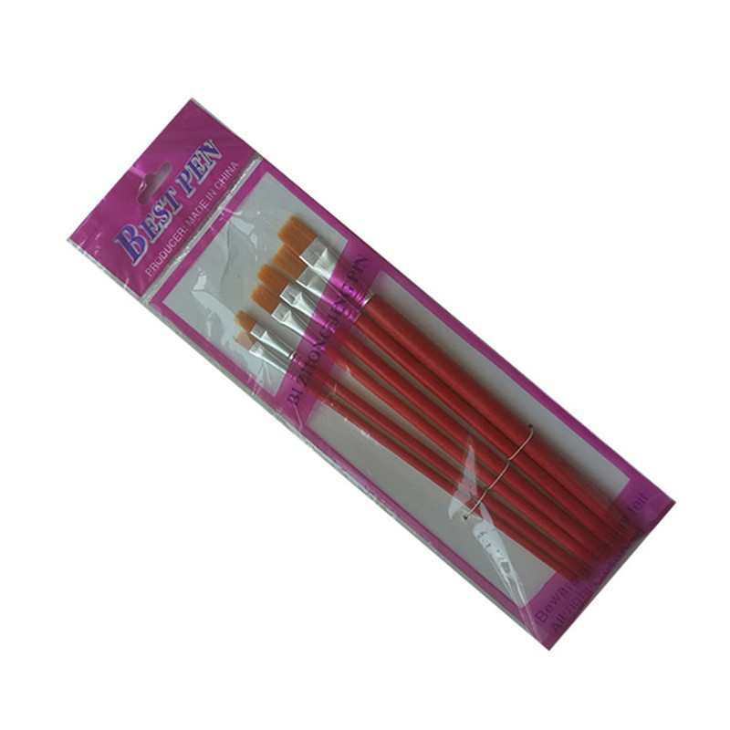 Factory direct sales of 6-piece red rod oil painting brushes from Sanjian Application Scenario