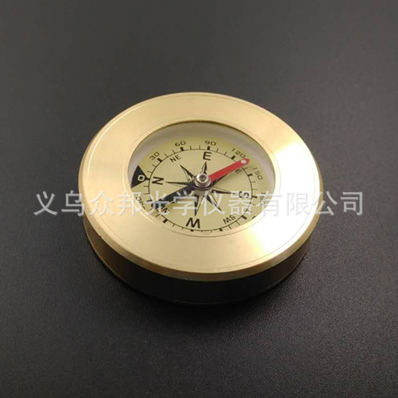J57金属框架指北针金色户外登山野营旅游高档精美指南针批发产品图