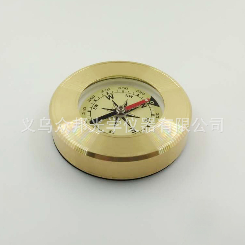 J57金属框架指北针金色户外登山野营旅游高档精美指南针批发
