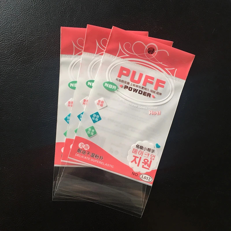 Factory direct sales of powder puff cosmetic packaging bags, OPP and CPP composite bags, customizable LOGO patterns details Picture