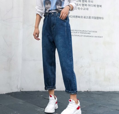 Fall new daddy pants baggy nine-cent daddy jeans