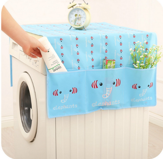 Cartoon waterproof washing machine cover cloth, refrigerator cover, refrigerator towel, fully automatic washing machine cover, dust cover, drum washing machine details Picture