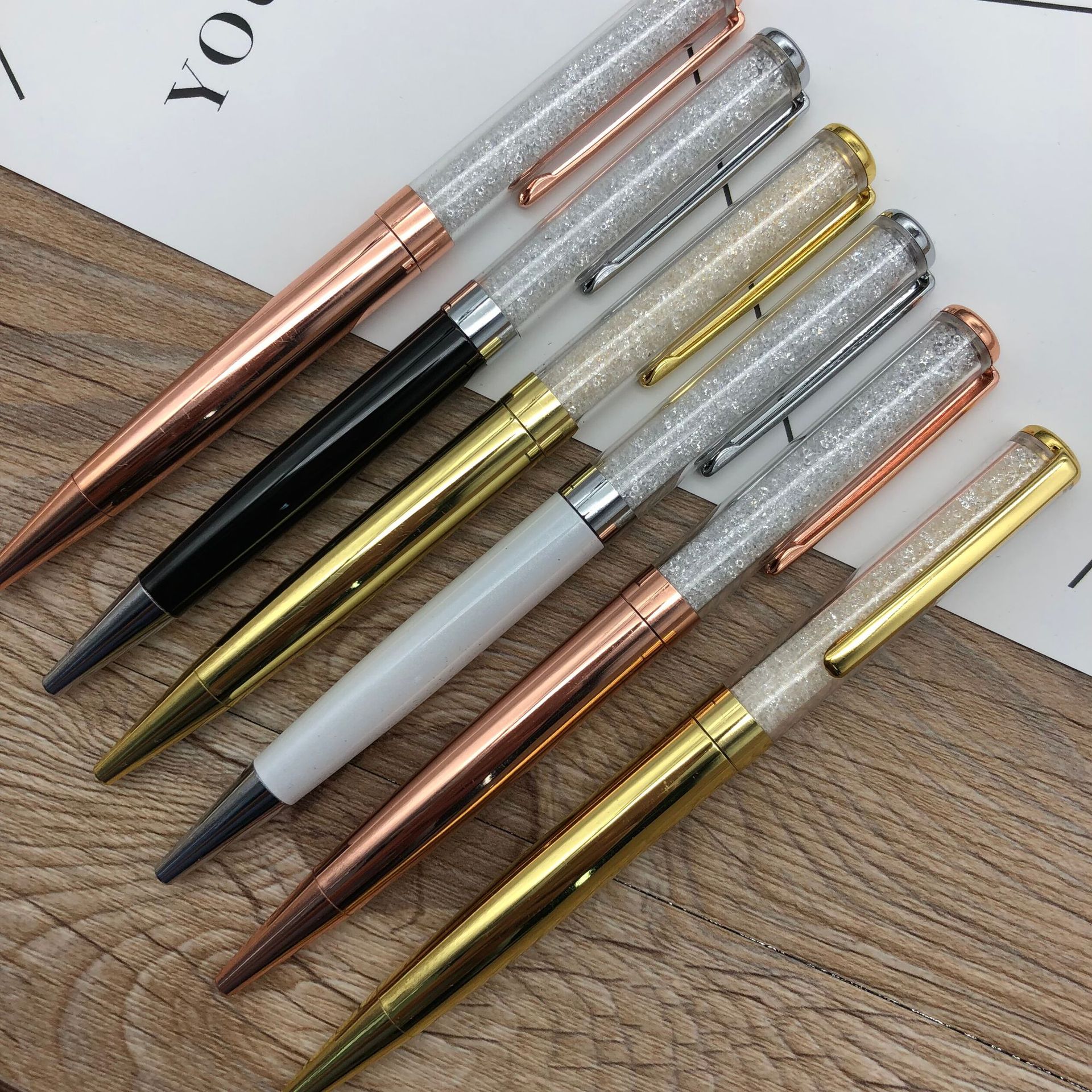 Wengang Minghao Pen Office culture writing tools Ballpoint pens, new Zhongyou crystal pens, rotating ballpoint pens, high-end diamond pens, water diamond pens, advertising gift pens, customizable logos full figure