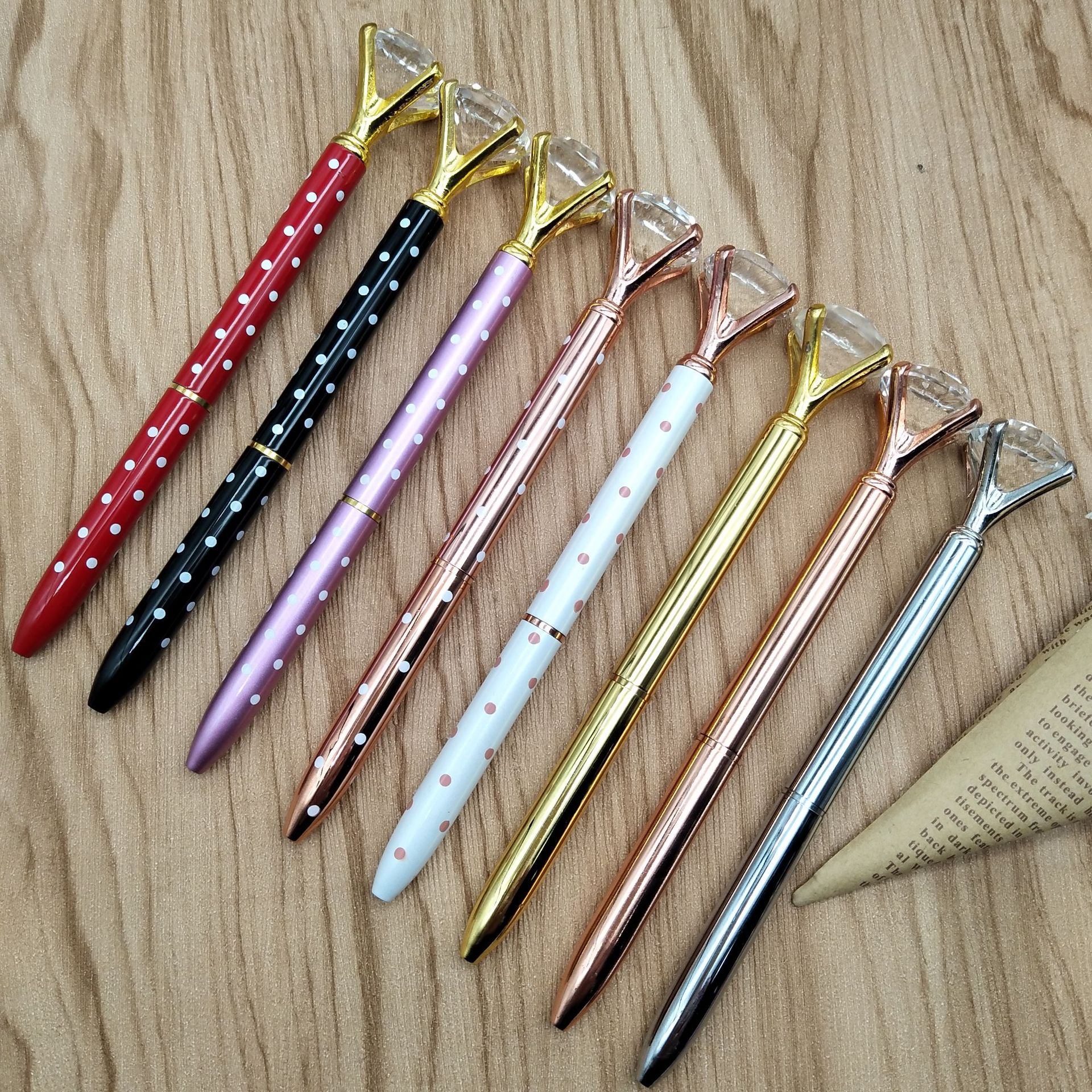 钻石笔金属笔圆珠笔大钻石笔礼品笔广告笔定制logo笔水晶笔细节图