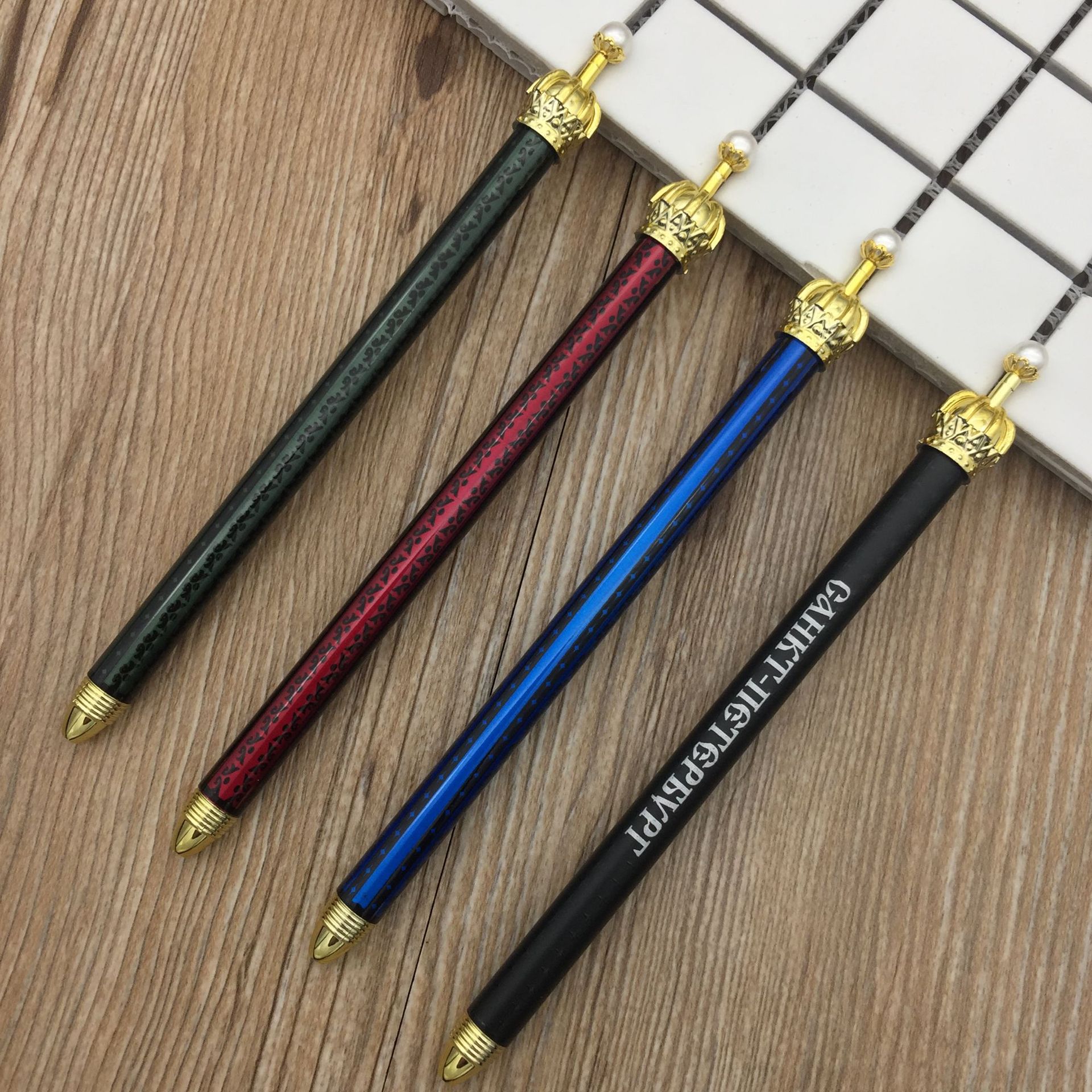 Wengang Minghao Pen Office Culture Writing Tools, new Zhongyou Ballpoint pens, factory direct sales, cute Japanese and Korean crown pearl ballpoint pens, press ballpoint pens, student gift pens full figure