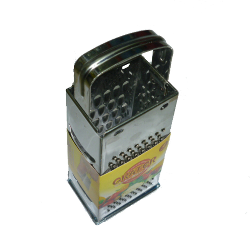 Factory direct sale of 9-inch flat steel handle stainless iron four-sided grater for melons and vegetables, grater and grater Application Scenario