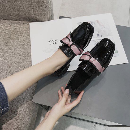 英伦风格平底单鞋女鞋细节图