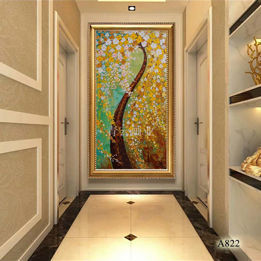 Facai tree hand-painted landscape oil painting