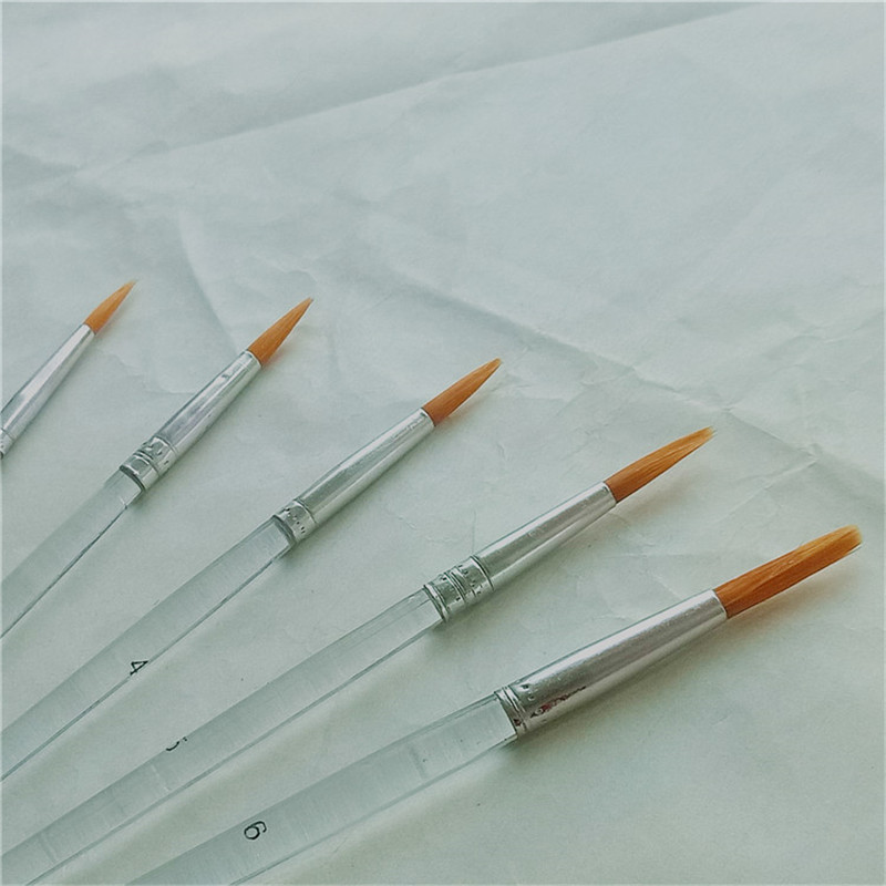 Factory direct sale of 6 transparent tipped oil painting brushes from Sanjian Specification image