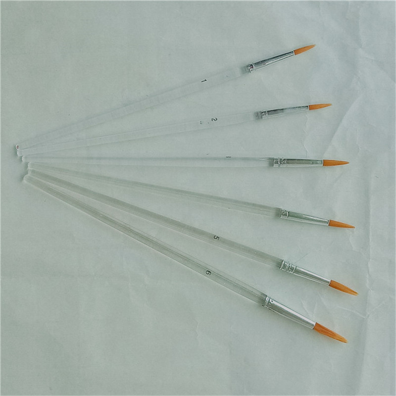 Factory direct sale of 6 transparent tipped oil painting brushes from Sanjian details Picture