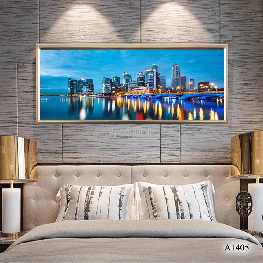 Bedside painting, living room decorative painting city building decorative painting thumbnail