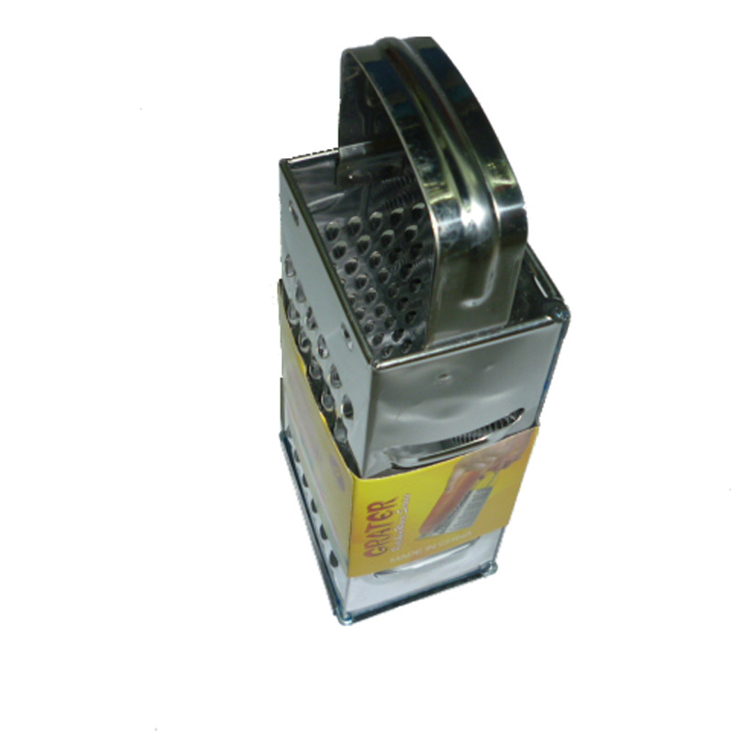 Factory direct sale of 9-inch flat steel handle stainless iron four-sided grater for melons and vegetables, grater and grater Specification image