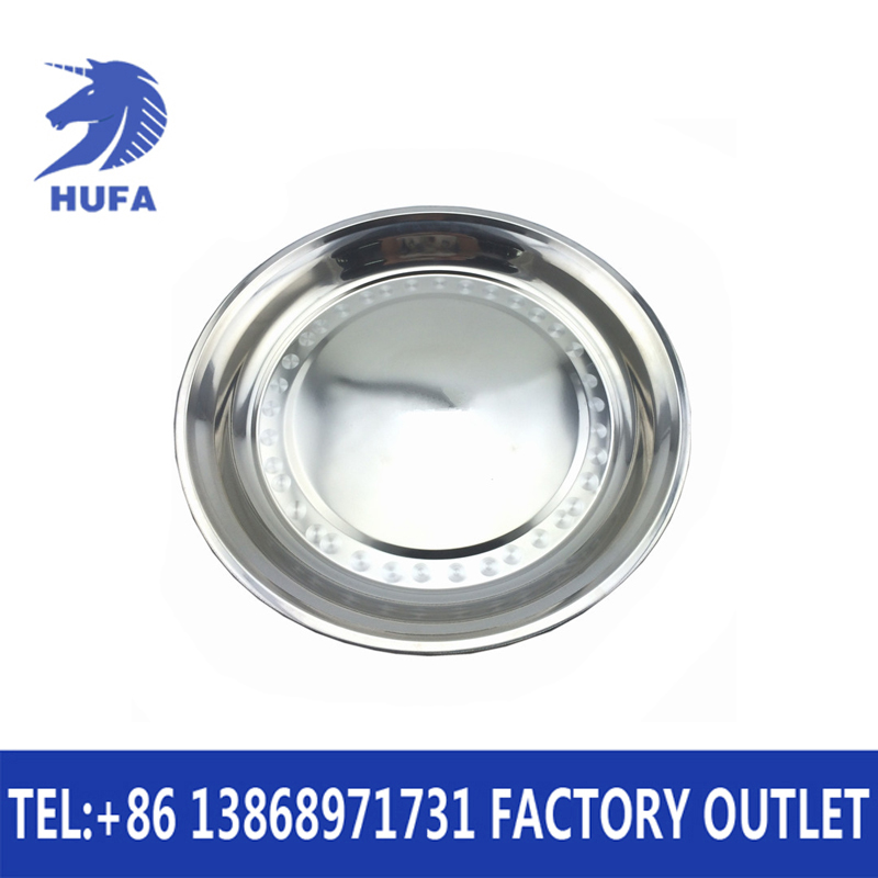 Stainless steel non-magnetic inch plate exquisite flower picking large round fruit plate rice plate