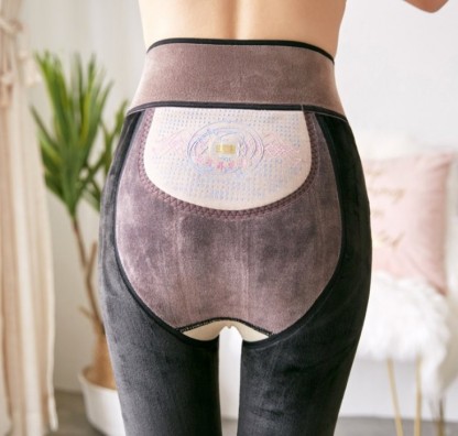 Padded waist protection cashmere thermal copper fiber quantum health pants one leggings
