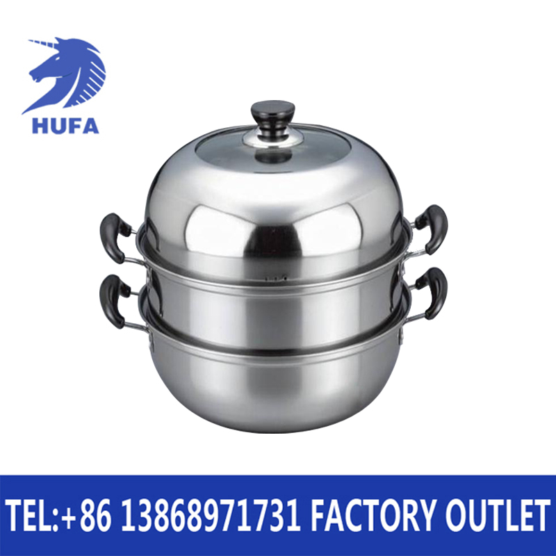 Stainless steel steamer double layer multipurpose soup steamer 430 material high grade steamer stuffy pot soup pot stainless steel steamer double layer household double cooking pot kitchen supplies high soup pot stainless steel