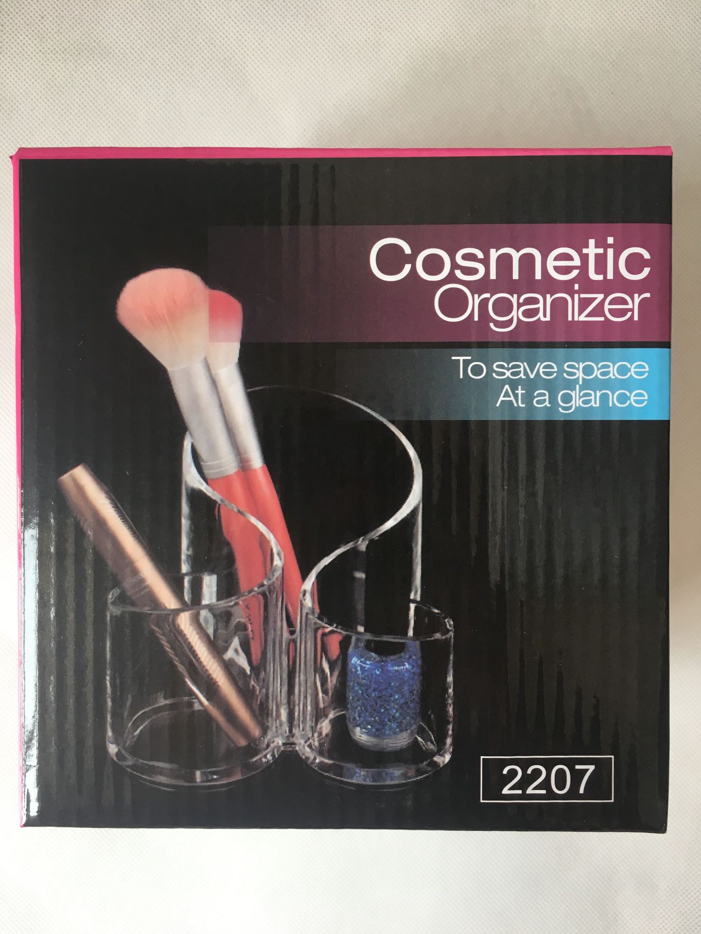 TV产品cosmetic organizer 3格曲线化妆架 透明化妆品整理收纳盒