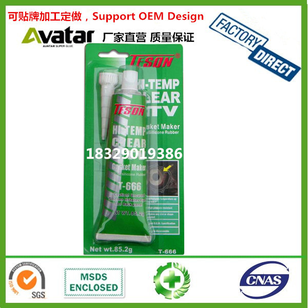 Source factory direct TESON transparent color automotive sealant Car motorcycle engine mechanical oil resistant high resistance sealant 85g