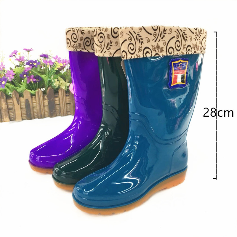 义乌好货 中筒多色防水雨鞋 两用带绒牛津底雨鞋 防滑耐穿耐用产品图