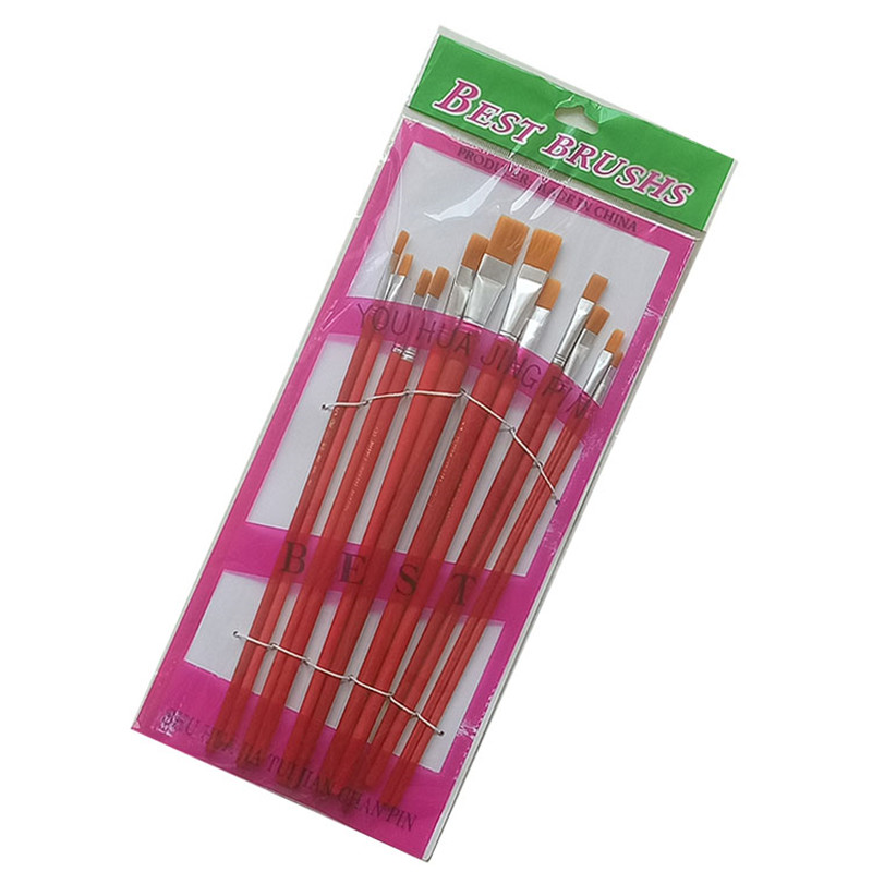 Factory direct sales of 12-piece red rod oil painting brushes from Sanjian Application Scenario