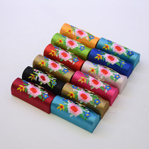 The manufacturer wholesale Chinese style retro embroidered lipstick box printing silk lipstick box single lipstick box jewelry lipstick box