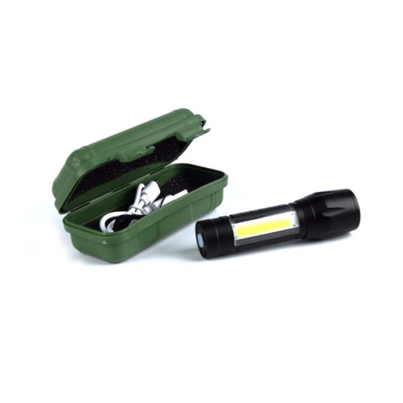 USB手电筒迷你 伸缩变焦 铝合金强光小手电 5W礼品手电批发 礼盒