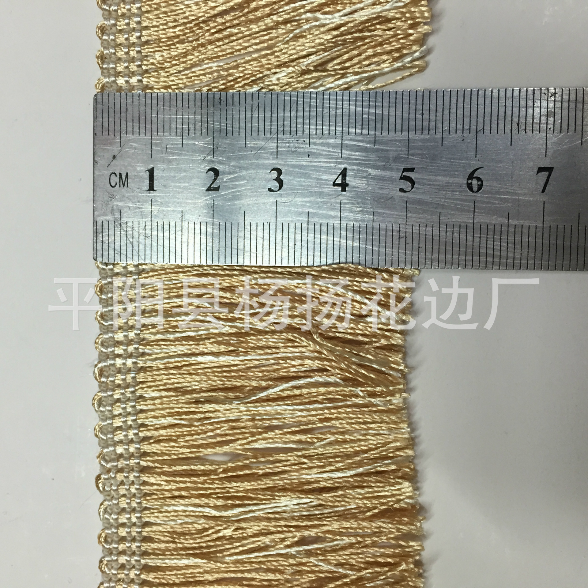 厂家直销 涤纶土黄色流苏排须花边服装辅料 5cm 欢迎订购产品图