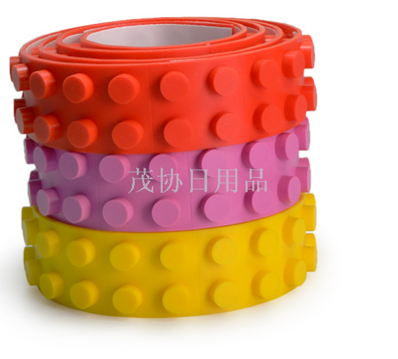 大颗粒积木胶带 兼容万格儿童早教益智拼装玩具硅胶积木条