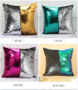 Two-color color-changing magic flap pillowcase, writing sequin pillowcase, sofa cushion cover details Picture