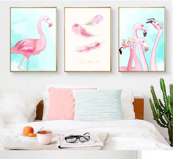 Now decorative paintings, Nordic decorative paintings, flamingos thumbnail