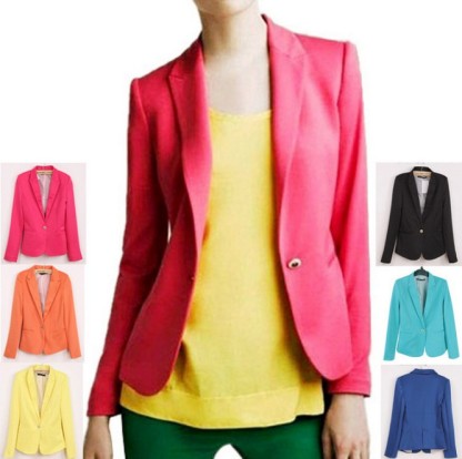 Europe and the United States style small suit woman hot selling candy color one button small suit woman coat
