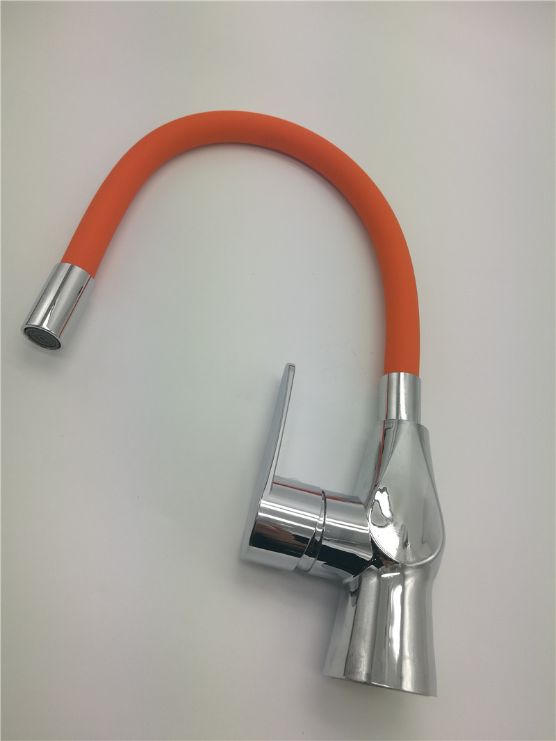 多种彩色硅胶万向管厨房龙头自由旋转卫浴女神冷热菜盆水龙头产品图