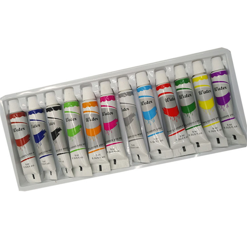 Factory direct sale of 9ml Sanjian 12-color box paint details Picture