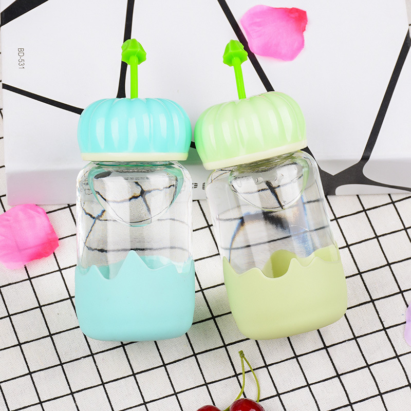Wholesale and retail of Nan Gua glass water cups, advertising gifts, mushroom cups, portable anti-scald Xiao Ai cups, water cups, customized logos Specification image