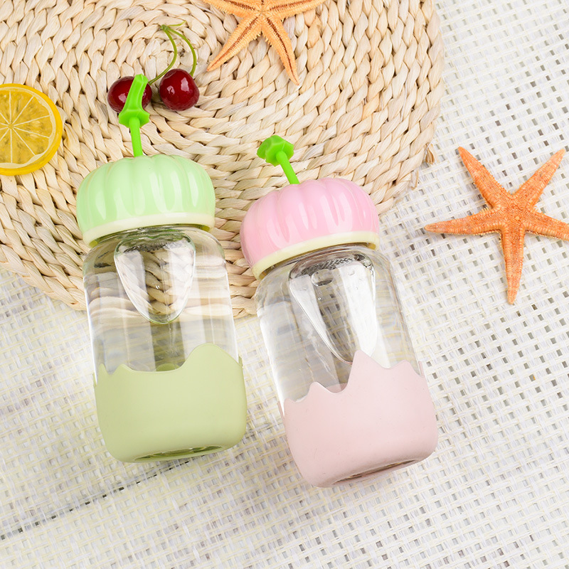 Wholesale and retail of Nan Gua glass water cups, advertising gifts, mushroom cups, portable anti-scald Xiao Ai cups, water cups, customized logos details Picture
