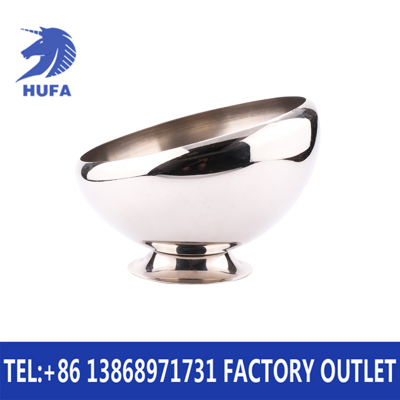 Hotel supplies: 22CM slanted salad bowl, stainless steel kitchenware with seat Specification image