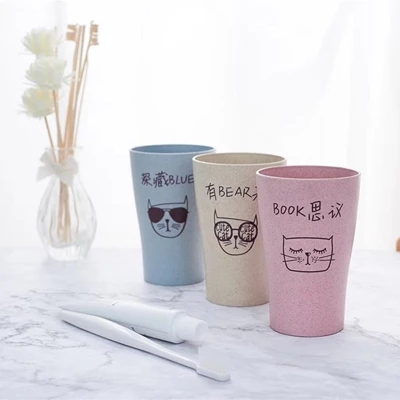 新品上市小麦秸秆稻谷纤维漱口杯刷牙杯洗漱杯麦秸秆水杯