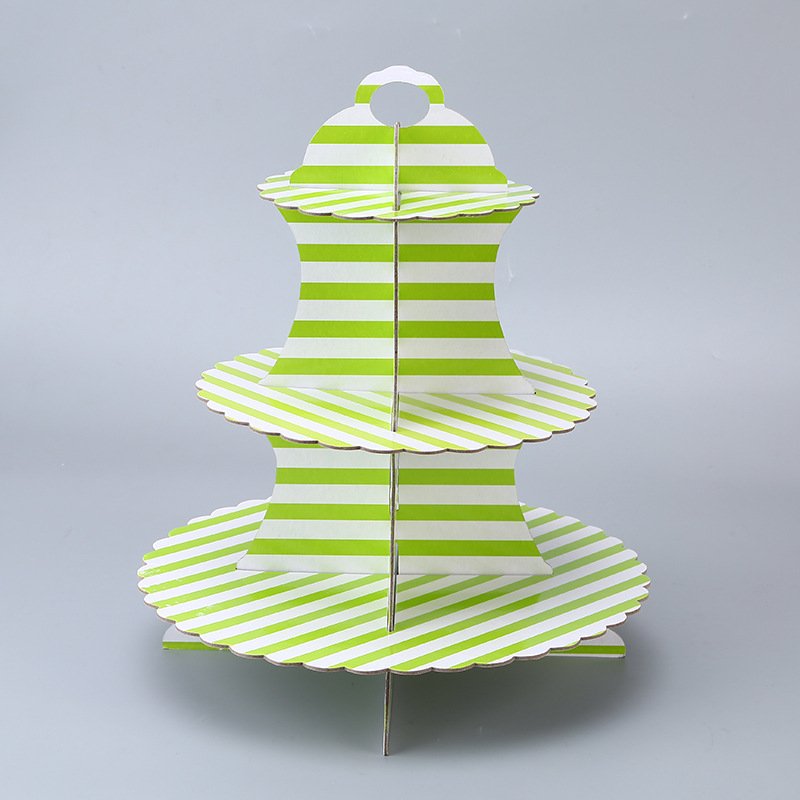 Factory Direct Birthday Party Paper Cake Display Stand Double Layer Paper Cake Stand Party Paper Cake Stand Specification drawing