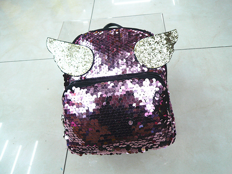 Sequined backpack, parent-child bag, children's bag, angel wings, cartoon bag, creative bag details Picture