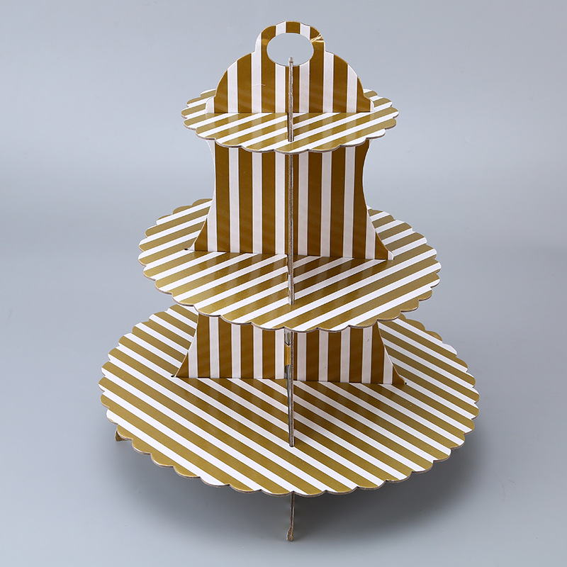 Factory Direct Birthday Party Paper Cake Display Stand Double Layer Paper Cake Stand Party Paper Cake Stand details Picture