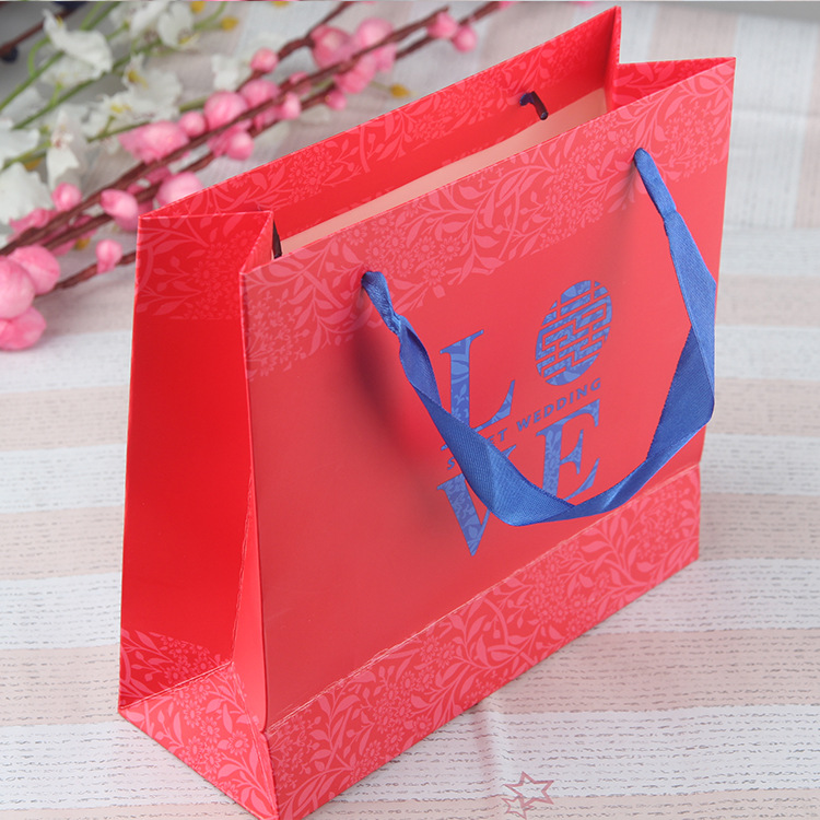 红色纸袋 红色喜庆回礼 结婚包装婚庆用品 婚礼手提袋 礼品袋婚礼详情图2