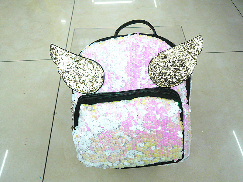Sequined backpack, parent-child bag, children's bag, angel wings, cartoon bag, creative bag Specification image
