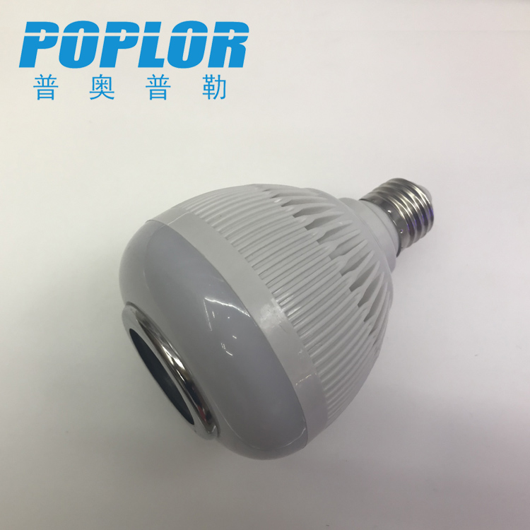 LED智能蓝牙音响球泡灯 12W七彩RGBW调光遥控灯泡产品图