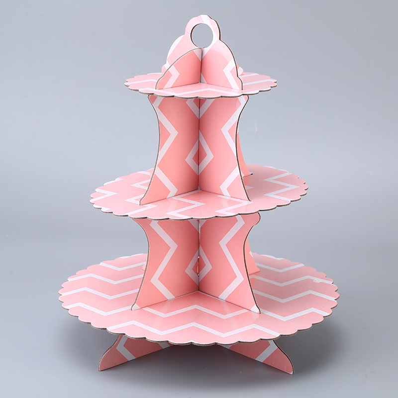 Factory Direct Birthday Party Paper Cake Display Stand Double Layer Paper Cake Stand Party Paper Cake Stand Application Scenario