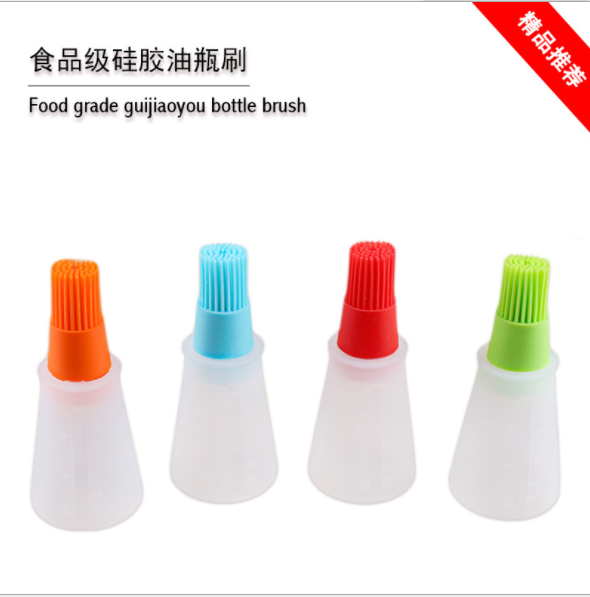烘焙工具 耐高温平底油瓶刷 环保油瓶刷 平底烧烤油瓶刷 厨房油刷产品图
