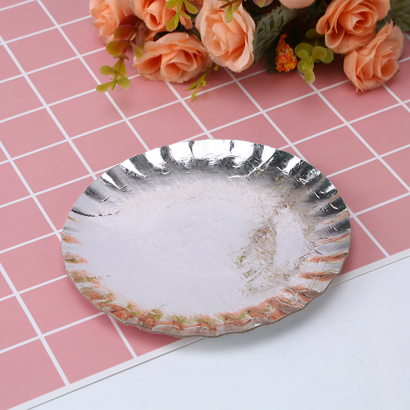 Manufacturers Direct Sales Disposable Cardboard Tray Dessert Birthday Cake Base Round Paper Products Gold And Silver Tray Specification drawing