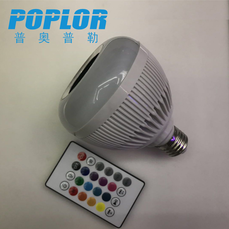 LED智能蓝牙音响球泡灯 12W七彩RGB调光遥控灯泡